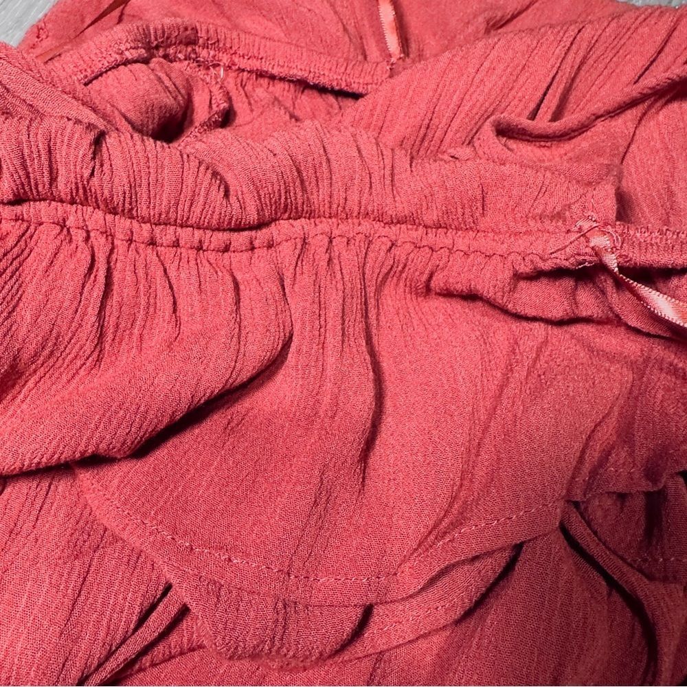 One Clothing Off Shoulder Ruffle Top Salmon Pink Boho Blouse Medium - Picture 5 of 10